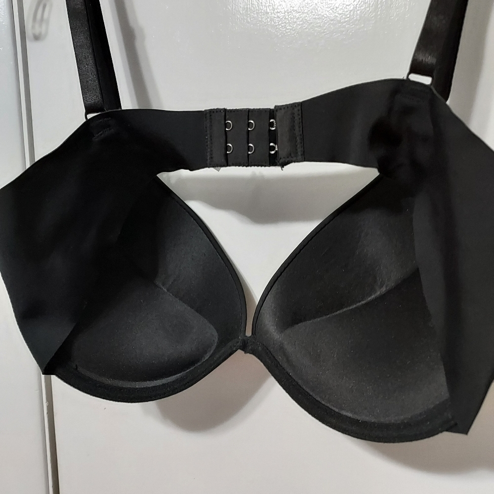 I love your style bra - black satin bra - 38C